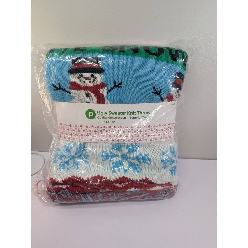 NWT Christas‎ Ugly Sweater Knit Throw Blanket
